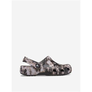 Bílo-černé unisex pantofle Crocs Classic Bleach Dye Clog