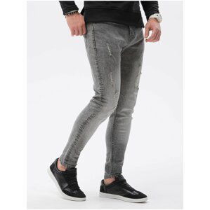 Šedé pánské slim fit džíny P1064