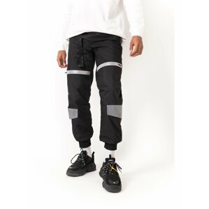 Černé pánské reflexní kalhoty REFLECTIVE WITH JOGGING BLACK JUNE SIXTH