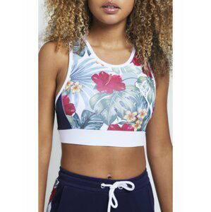 Bílá dámská květovaná sportovní podprsenka BRALETTE PRINT TROPICAL