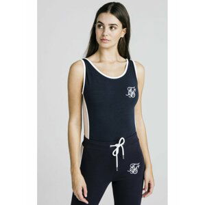 Tmavě modré dámské body Bodysuit Panel Side Contrast SikSilk