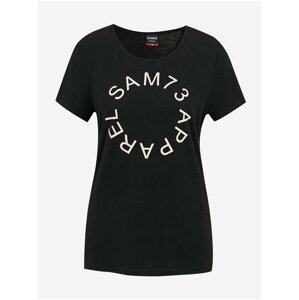 Černé dámské tričko s potiskem SAM 73 Arias