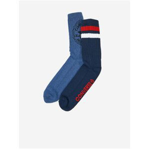 Sada dvou párů ponožek v modré barvě Converse