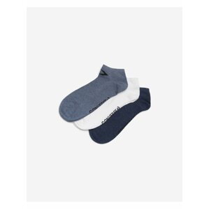 Sada tří párů pánských ponožek v šedé, bílé a tmavě modré barvě Converse