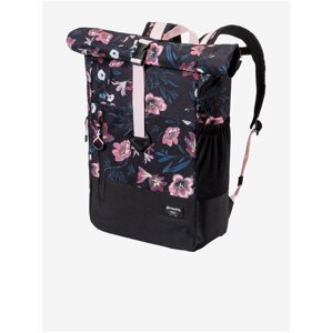 Růžovo-černý dámský květovaný batoh Meatfly Holler