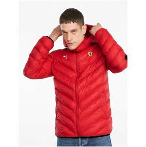 Červená pánská prošívaná bunda Puma Ferrari Race T7 EcoLite Down Jacket