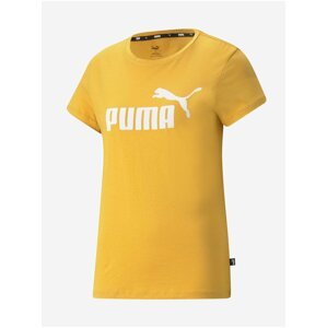 Žluté dámské tričko Puma Ess Logo Tee