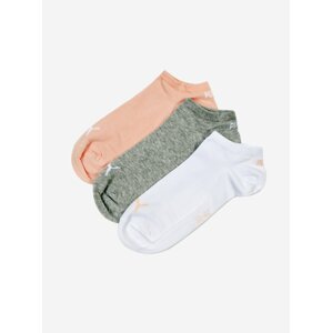 Sada unisex ponožek v bílé, šedé a růžové barvě Puma Sneaker Plain 3P