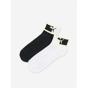 Sada dvou párů pánských ponožek v bílé a černé barvě Puma Blocked Logo