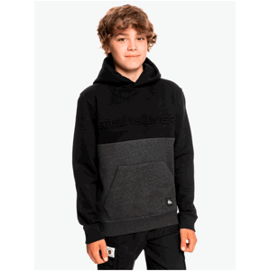 Šedo-černá klučičí mikina s kapucí Quiksilver Emboss Hood Youth