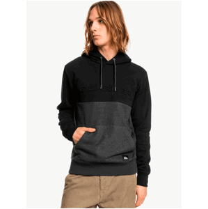 Šedo-černá pánská mikina s kapucí Quiksilver Emboss hood