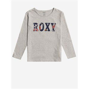 Šedé holčičí tričko s potiskem Roxy