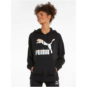 Černá dámská mikina s kapucí Puma Classics Logo