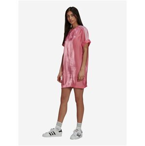 Růžové dámské saténové šaty adidas Originals