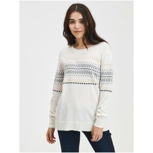 Bílý dámský pletený svetr se vzorem GAP