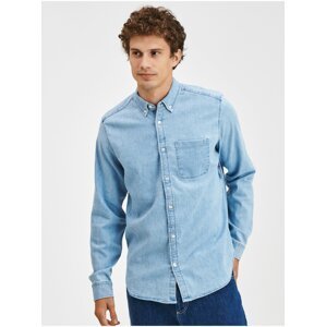 Modrá pánská džínová košile denim shirt GAP