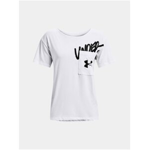 Tričko Under Armour Lve Overszed Graphic WM Tee-WHT