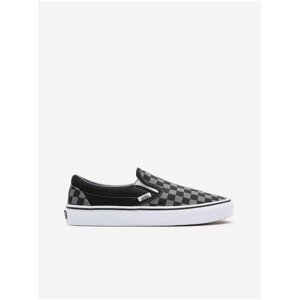 Šedo-černé pánské kostkované slip on tenisky VANS Classic