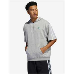 Světle šedá pánská mikina s kapucí adidas Performance Hoodie