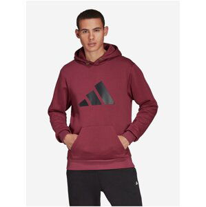 Vínová pánská mikina s kapucí adidas Performance M FI WTR Hoodie