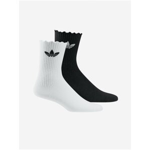 Sada pánských ponožek v bílé a černé barvě adidas Originals Ruffle CRW 2PP