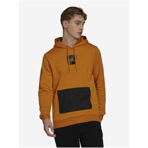 Černo-oranžová pánská mikina adidas Performance Q4 Fleece HD