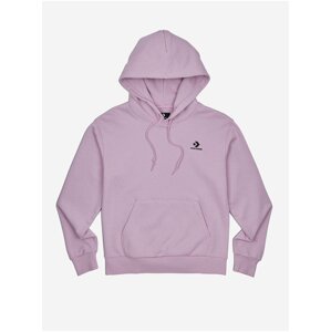 Růžová dámská mikina s kapucí Converse Embroidered Star Chevron Hoodie