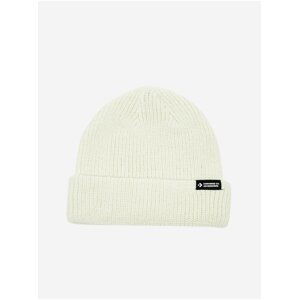 Krémová unisex žebrovaná zimní čepice Converse Go 2 Beanie