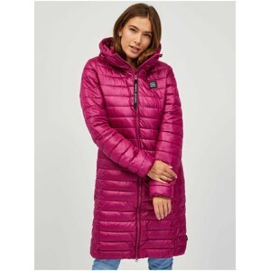 Tmavě růžový dámský prošívaný kabát Sam 73
