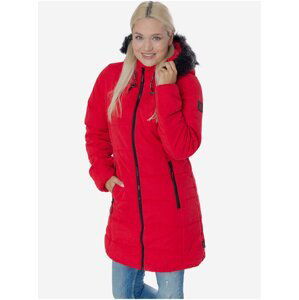 Červený dámský prošívaný kabát SAM 73
