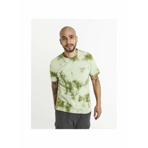 Zelené pánské batikované tričko Celio Atemine