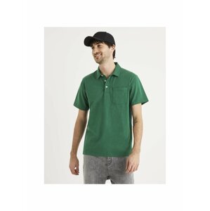 Tmavě zelené pánské polo tričko s kapsou Celio