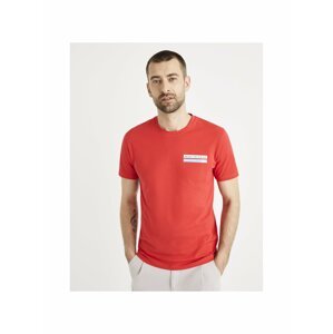 Červené pánské tričko s nápisem Celio
