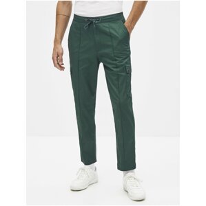 Tmavě zelené kalhoty Celio Sonar