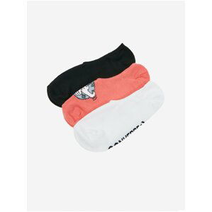 Sada tří párů dámských ponožek v černé, korálové a bílé barvě Converse