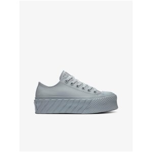 Světle šedé unisex tenisky na platformě Converse Chuck Taylor All Star Extra High Utility Platform