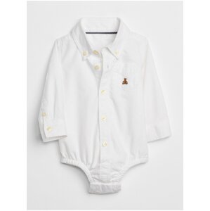 Bílé klučičí body oxford button-up bodysuit GAP