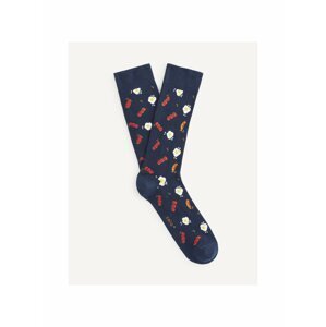 Tmavě modré vzorované ponožky Celio Viande