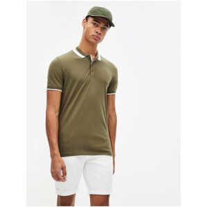 Khaki basic polo tričko Celio Retease