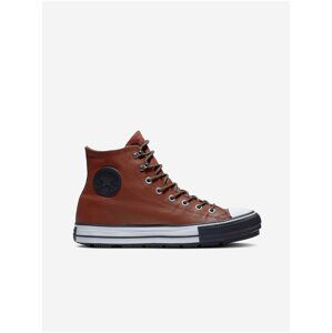 Tmavě hnědé unisex kotníkové kožené tenisky Converse Chuck Taylor All Star Winter Waterproof