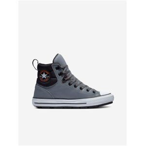 Černo-šedé unisex kotníkové kožené tenisky Converse Chuck Taylor All Star Berkshire Leather Boot