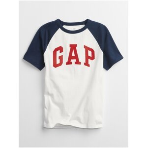 Chlapci - Dětské tričko GAP Logo short sleeve Bílá