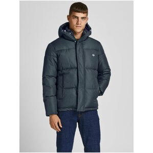 Tmavě modrá zimní bunda s kapucí Jack & Jones Newport