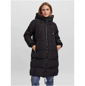 Černý zimní kabát s kapucí VERO MODA Aura
