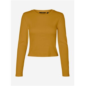 Oranžové žebrované basic tričko VERO MODA Natasha