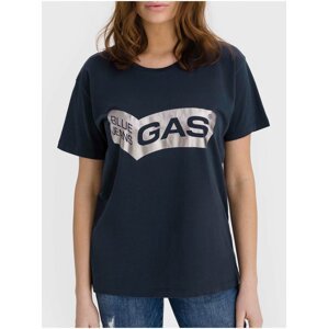 Tmavě modré dámské tričko s potiskem GAS Francys