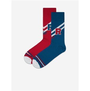 Sada dvou párů ponožek v červené a modré barvě Replay Banderole
