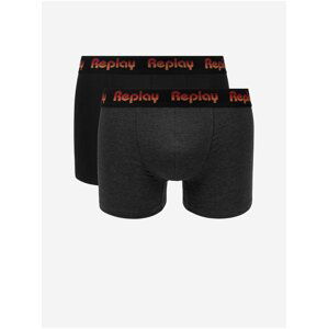 Boxerky Boxer Style 5 Jacquard Logo 2Pcs Box - Black/D G Mel/Red Replay