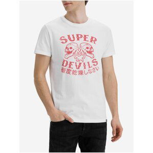 Bílé pánské tričko s potiskem Superdry Military