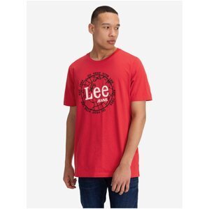 Červené pánské tričko s potiskem Lee World